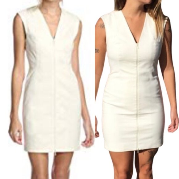 kate spade Dresses & Skirts - KATE SPADE Saturday Let's Make Contact V-Neck Zip Front Dress Cream Ivory Sheath